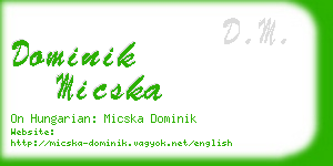 dominik micska business card